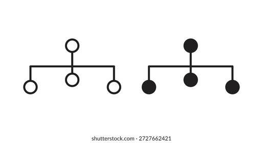Chart tree icon with line and silhouette versions.