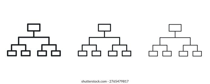 Chart tree icon logo black pictogram set. Graphic simple vector icon
