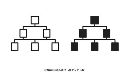 Chart tree icon set in thin line. vector illustrations for web