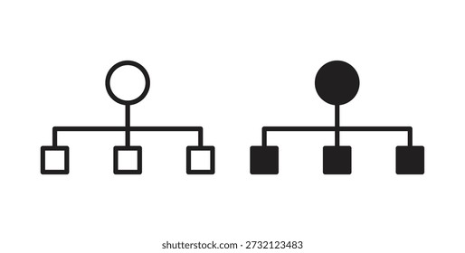 Icono de árbol de gráfico. Ilustración vectorial, plano y carrera