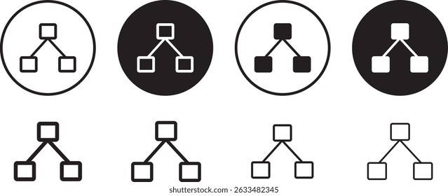 Chart tree icon. icon Vector set outline symbol illustration,
