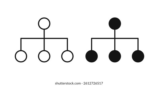 Chart tree icons in black fill and line style