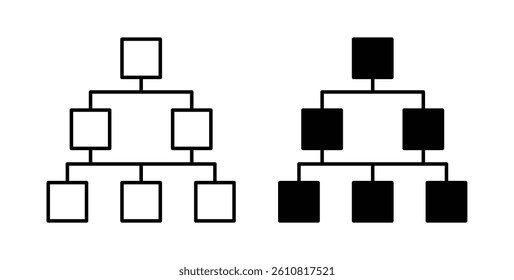 Chart tree icons in solid black and outlined style