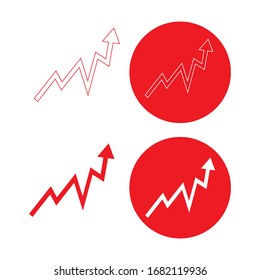 Chart upicon, graph grow increase vector illustration