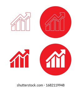 Chart upicon, graph grow increase vector illustration