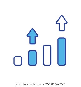 Chart with Upward Trend icon isolated on a white background. Vector illustration.