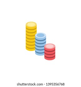 Chart vector 3d isometric color icon new flat style. Creative illustration, idea for infographics.