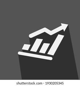 Up chart vector design. trending up chart. Surpluses sign. Trading or stock. Sign and symbol. Business and finance. 
