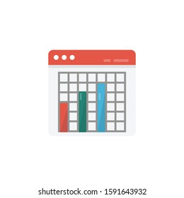 chart vector flat color icon 