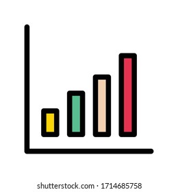 chart vector flat color icon 