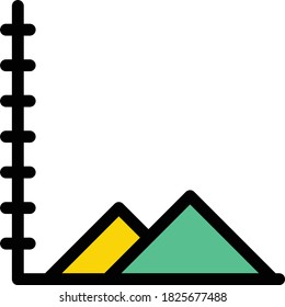 chart vector flat color icon 