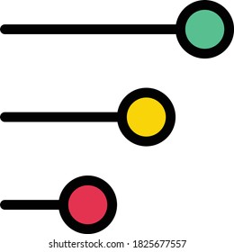 chart vector flat color icon 