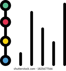 chart vector flat color icon 