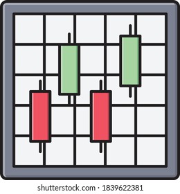 chart vector flat color icon 