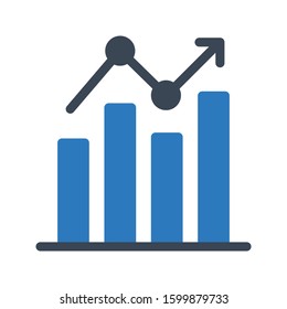 chart vector glyph color icon 