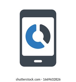 chart vector glyph color icon 