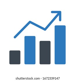 chart vector glyph color icon 