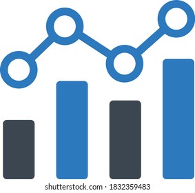 chart vector glyph color icon 