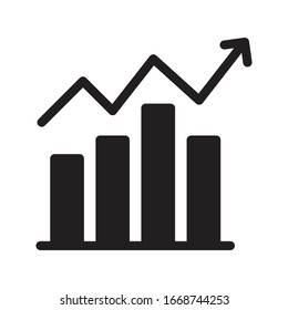 chart vector glyph flat icon 