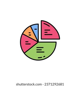 chart vector icon filled line style. Perfect for website, application, commerce, presentation, logo and more. simple, thin and modern color line icon
