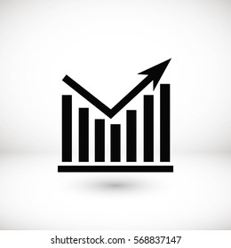 Chart vector icon, flat design best vector icon