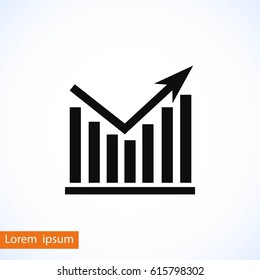Chart vector icon, flat design best vector icon