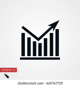 Chart vector icon, flat design best vector icon