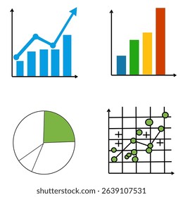 Chart vector icon. Growth data symbol. Blue bar figure. White background design.
