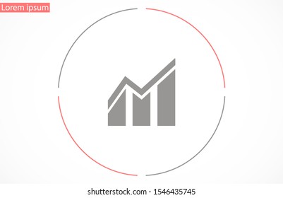 Chart up vector icon Infographic. Chart icon. 