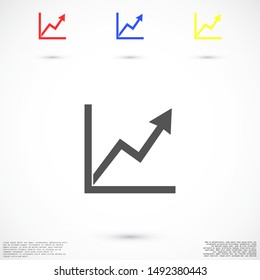 Chart up vector icon Infographic. Chart icon. Growing graph simbol. Chart bar symbol for your web site design, logo, app.