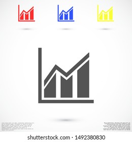 Chart up vector icon Infographic. Chart icon. Growing graph simbol. Chart bar symbol for your web site design, logo, app.