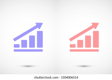 Chart up vector icon Infographic. Chart icon. Growing graph simbol. Chart bar symbol for your web site design, logo, app.