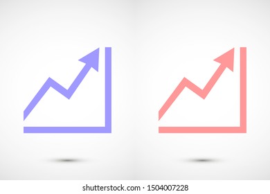Chart up vector icon Infographic. Chart icon. Growing graph simbol. Chart bar symbol for your web site design, logo, app.