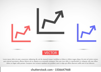 Chart up vector icon Infographic. Chart icon. Growing graph simbol. Chart bar symbol for your web site design, logo, app.