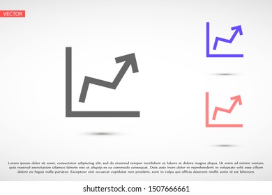 Chart up vector icon Infographic. Chart icon. Growing graph simbol. Chart bar symbol for your web site design, logo, app.