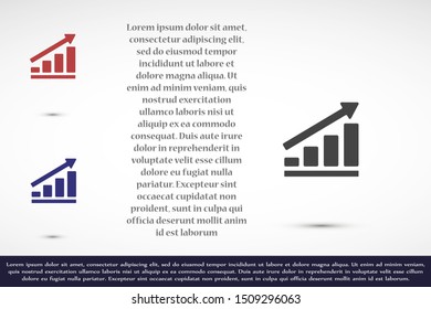 Chart up vector icon Infographic. Chart icon. Growing graph simbol. Chart bar symbol for your web site design, logo, app.