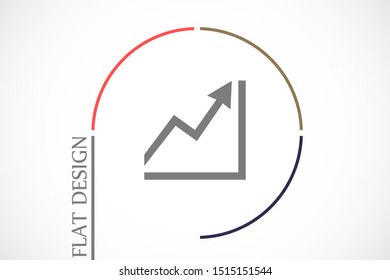 Chart up vector icon Infographic. Chart icon. Growing graph simbol. Chart bar symbol for your web site design, logo, app.
