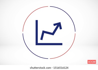 Chart up vector icon Infographic. Chart icon. Growing graph simbol. Chart bar symbol for your web site design, logo, app.