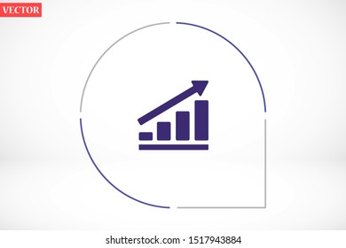 Chart up vector icon Infographic. Chart icon. Growing graph simbol. Chart bar symbol for your web site design, logo, app.