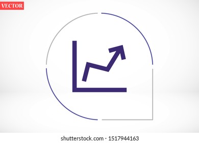 Chart up vector icon Infographic. Chart icon. Growing graph simbol. Chart bar symbol for your web site design, logo, app.