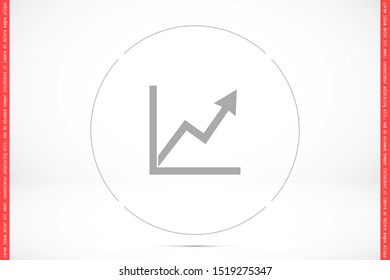 Chart up vector icon Infographic. Chart icon. Growing graph simbol. Chart bar symbol for your web site design, logo, app.