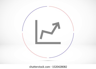 Chart up vector icon Infographic. Chart icon. Growing graph simbol. Chart bar symbol for your web site design, logo, app.