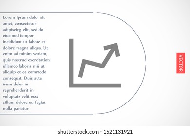 Chart up vector icon Infographic. Chart icon. Growing graph simbol. Chart bar symbol for your web site design, logo, app.