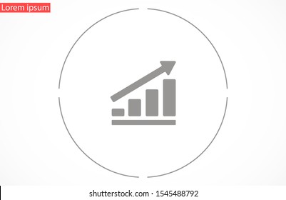 Chart up vector icon Infographic. Chart icon. Growing graph simbol. Chart bar symbol for your web site design, logo, app.