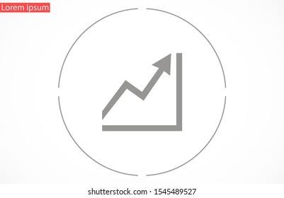 Chart up vector icon Infographic. Chart icon. Growing graph simbol. Chart bar symbol for your web site design, logo, app.