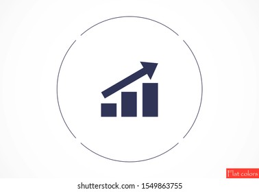 Chart up vector icon Infographic. Chart icon. Growing graph simbol. Chart bar symbol for your web site design, logo, app.