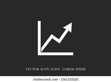 Chart up vector icon Infographic. Chart icon. Growing graph simbol. Chart bar symbol for your web site design, logo, app.