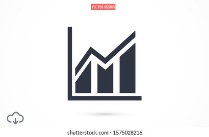 Chart up vector icon Infographic. Chart icon. Growing graph simbol. Chart bar symbol for your web site design, logo, app.