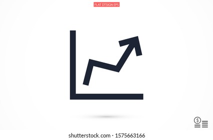 Chart up vector icon Infographic. Chart icon. Growing graph simbol. Chart bar symbol for your web site design, logo, app.