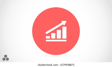 Chart up vector icon Infographic. Chart icon. Growing graph simbol. Chart bar symbol for your web site design, logo, app.